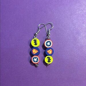Colorful Superhero Dangle Earrings